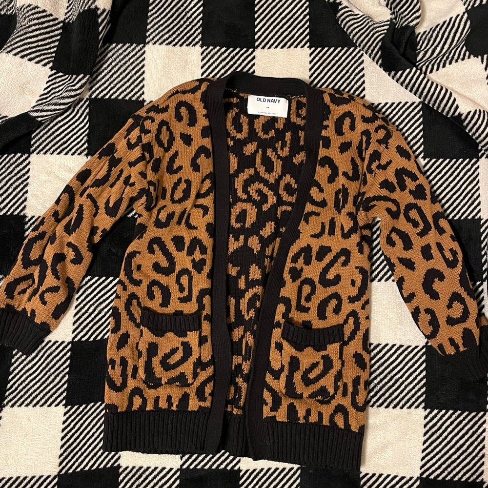 Old Navy Leopard Print Cardigan Toddler Girl Size 4T